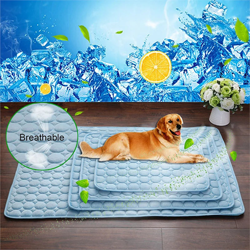 Pet Cooling Mat — Breathable Summer Pad for Dogs & Cats | Small to XXL | Sofa, Car & Home Use