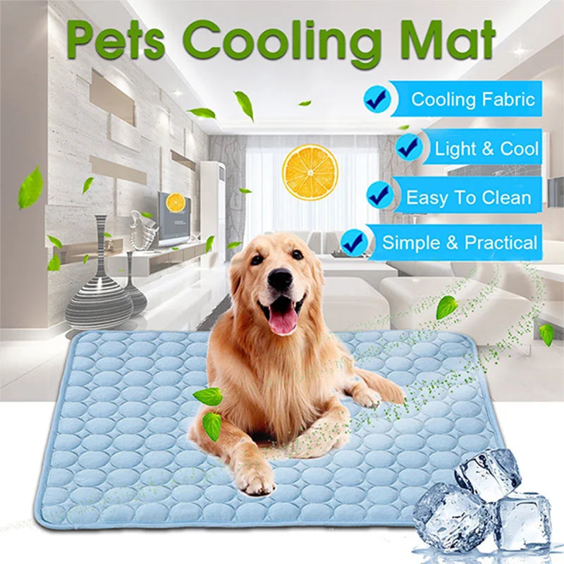 Pet Cooling Mat — Breathable Summer Pad for Dogs & Cats | Small to XXL | Sofa, Car & Home Use