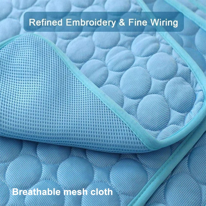 Pet Cooling Mat — Breathable Summer Pad for Dogs & Cats | Small to XXL | Sofa, Car & Home Use