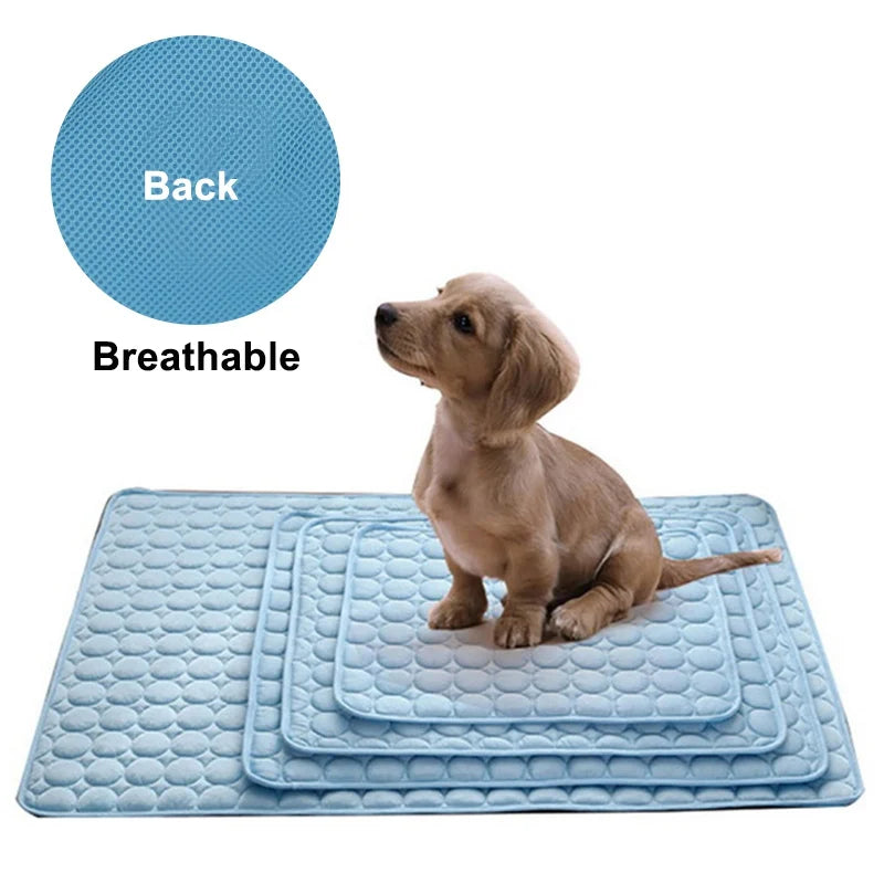 Pet Cooling Mat — Breathable Summer Pad for Dogs & Cats | Small to XXL | Sofa, Car & Home Use