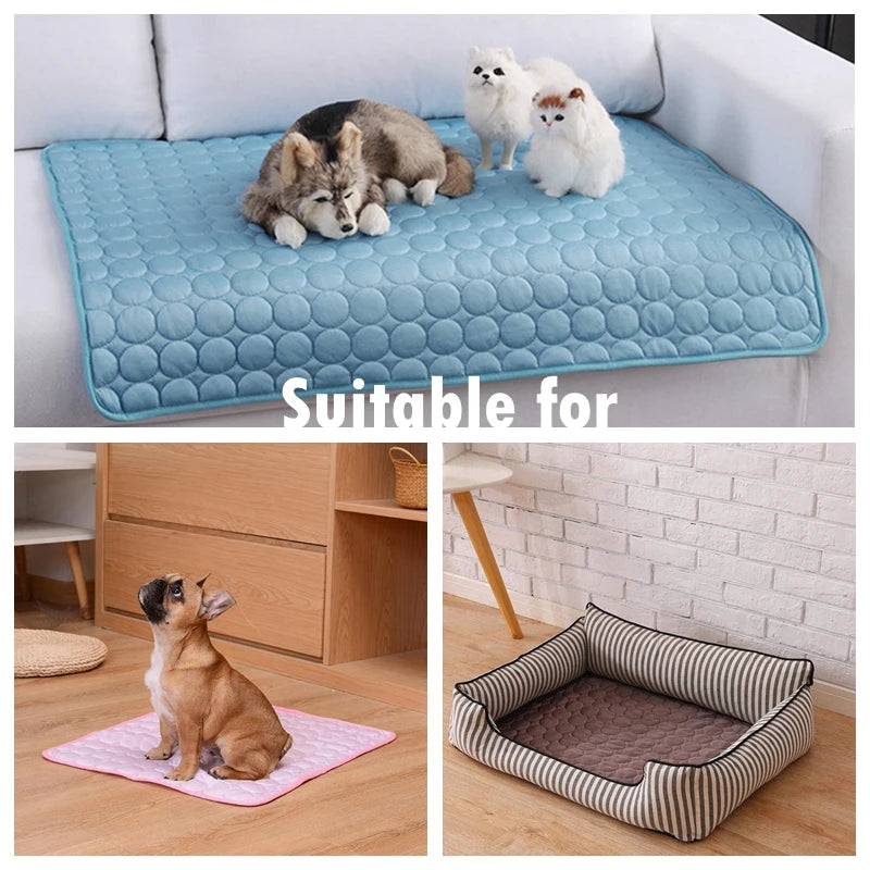 Pet Cooling Mat — Breathable Summer Pad for Dogs & Cats | Small to XXL | Sofa, Car & Home Use
