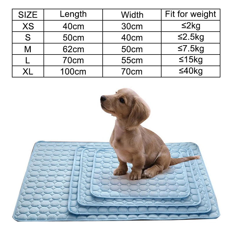 Pet Cooling Mat — Breathable Summer Pad for Dogs & Cats | Small to XXL | Sofa, Car & Home Use