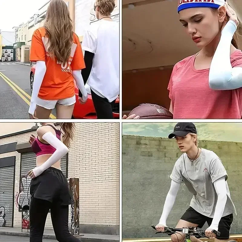 Cooling Arm Sleeves — UPF 50+ Sun Protection Ice Silk Cover for Cycling, Golf & Outdoor Sports