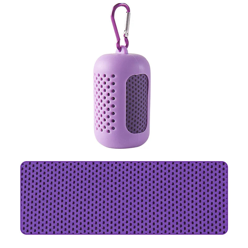 Cooling Towel — Quick Dry, Ultra Absorbent Polyester Sport Towel with Silicone Carry Case | 30 × 90cm | Beach, Gym & Outdoor Use
