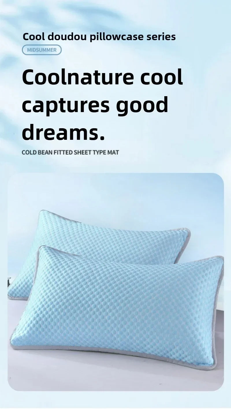 Cooling Pillowcase — Ice Silk Feel, Breathable & Washable Summer Pillow Cover | 48 × 74cm