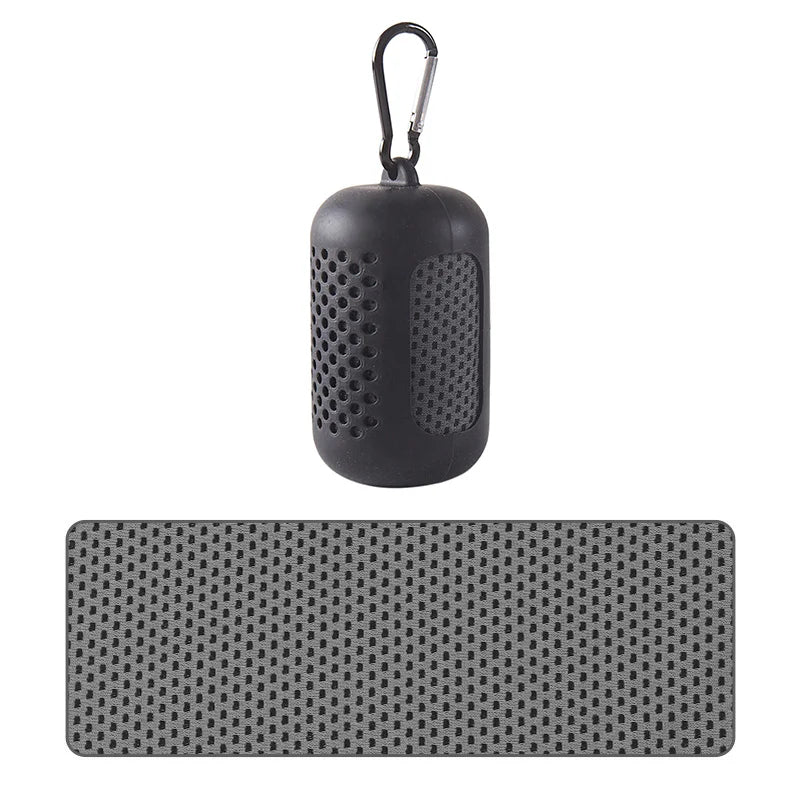 Cooling Towel — Quick Dry, Ultra Absorbent Polyester Sport Towel with Silicone Carry Case | 30 × 90cm | Beach, Gym & Outdoor Use