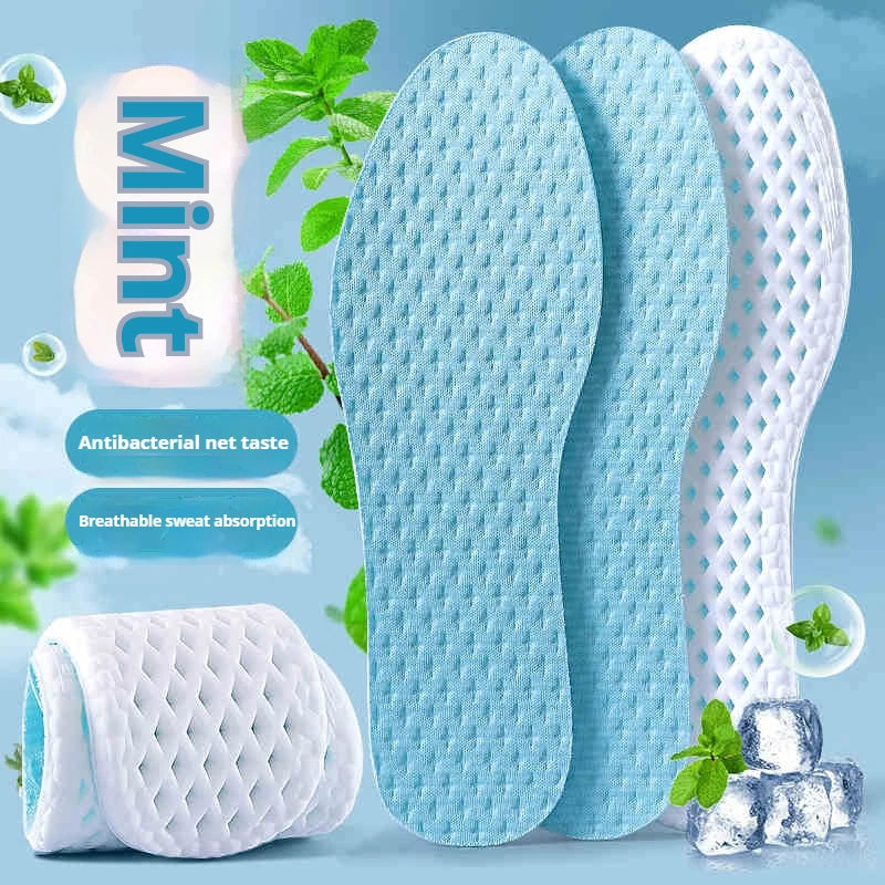 Cooling Mesh Insoles — Breathable, Shock Absorbing & Odour Control | Memory Foam Support | Sizes UK 2-12; EU 35–46 | Unisex