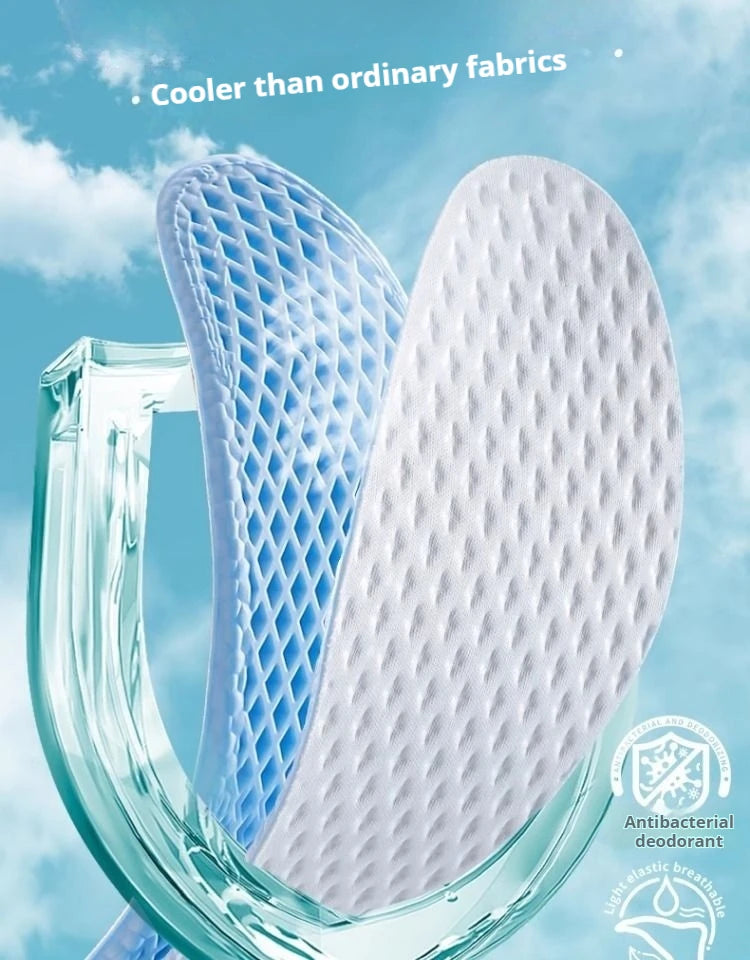 Cooling Mesh Insoles — Breathable, Shock Absorbing & Odour Control | Memory Foam Support | Sizes UK 2-12; EU 35–46 | Unisex