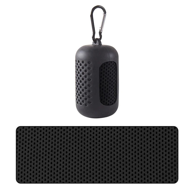 Cooling Towel — Quick Dry, Ultra Absorbent Polyester Sport Towel with Silicone Carry Case | 30 × 90cm | Beach, Gym & Outdoor Use