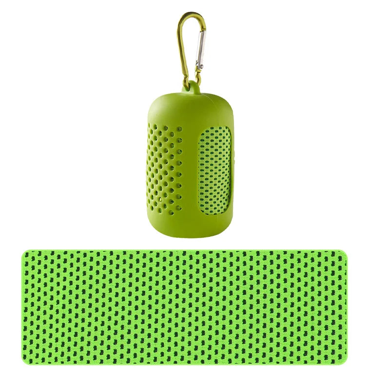 Cooling Towel — Quick Dry, Ultra Absorbent Polyester Sport Towel with Silicone Carry Case | 30 × 90cm | Beach, Gym & Outdoor Use