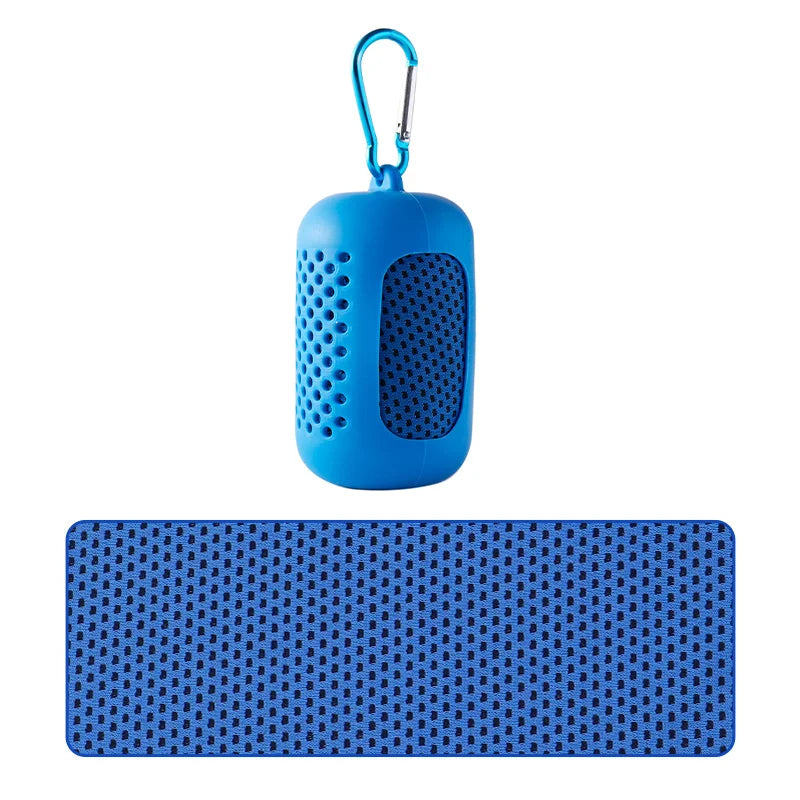 Cooling Towel — Quick Dry, Ultra Absorbent Polyester Sport Towel with Silicone Carry Case | 30 × 90cm | Beach, Gym & Outdoor Use