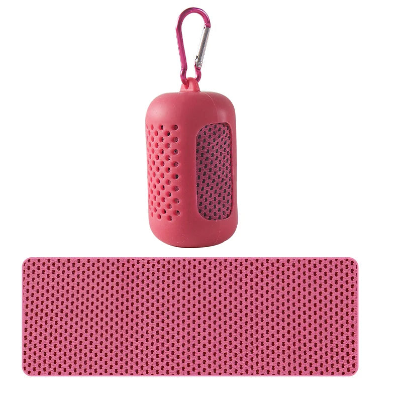 Cooling Towel — Quick Dry, Ultra Absorbent Polyester Sport Towel with Silicone Carry Case | 30 × 90cm | Beach, Gym & Outdoor Use