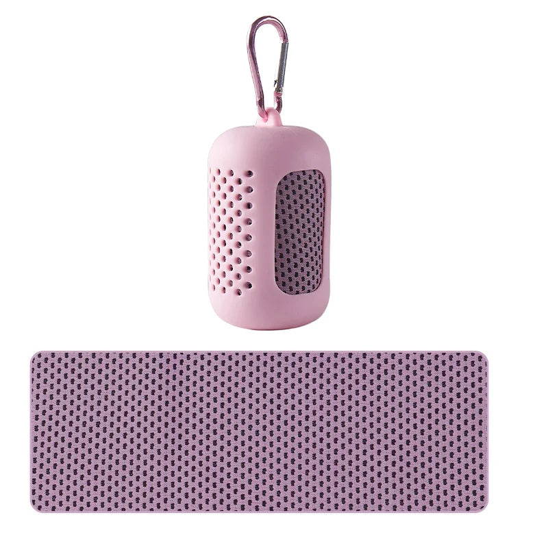Cooling Towel — Quick Dry, Ultra Absorbent Polyester Sport Towel with Silicone Carry Case | 30 × 90cm | Beach, Gym & Outdoor Use